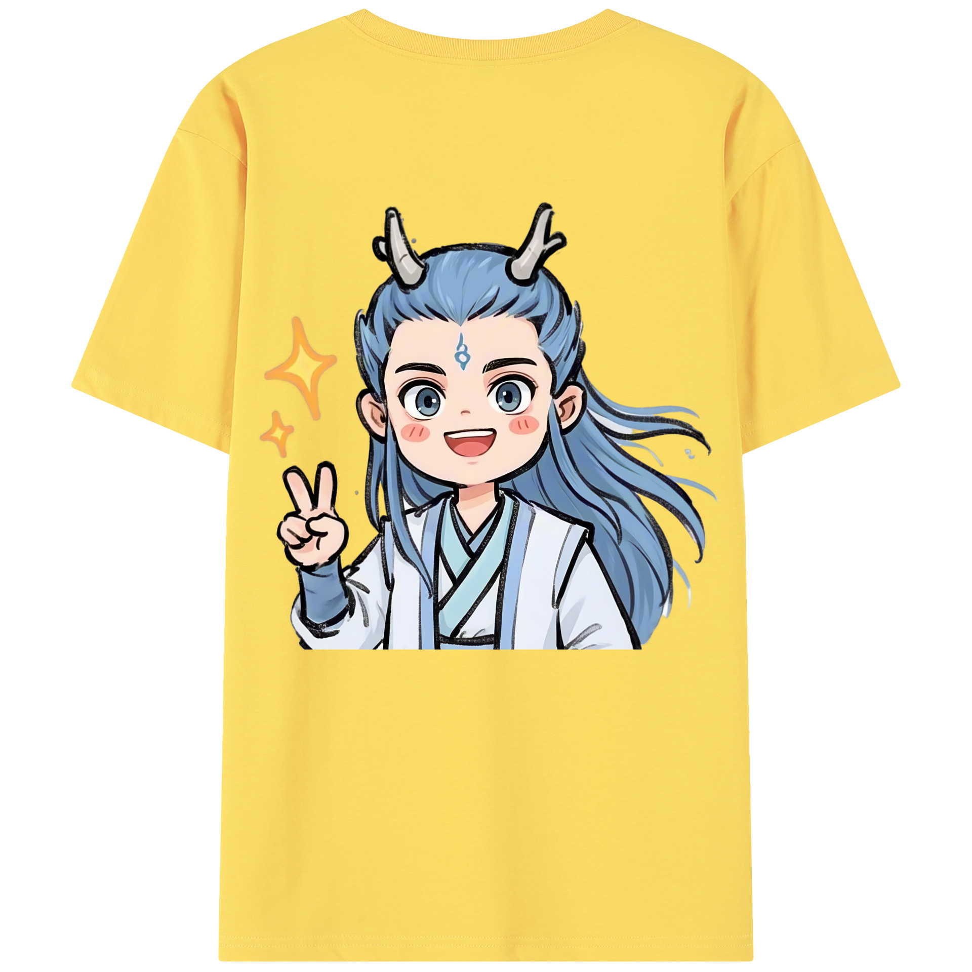 （画像用） Ne Zha 2 ナタ 魔童の大暴れ 綿100％半袖Tシャツ（背面プリント）
