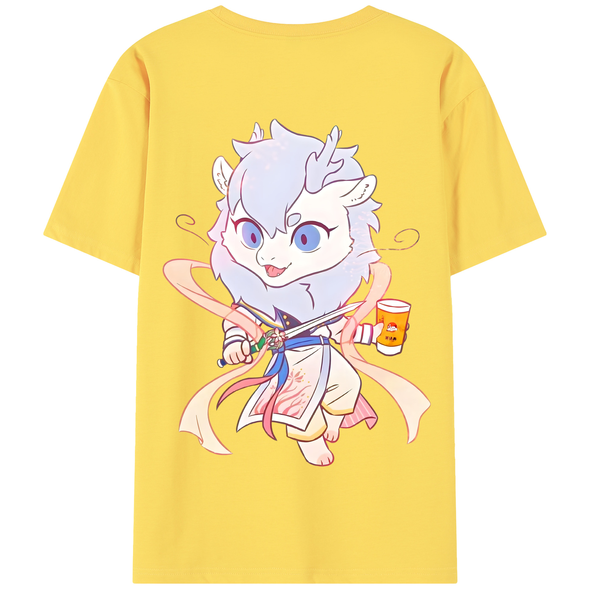 （画像用） Ne Zha 2 ナタ 魔童の大暴れ 綿100％半袖Tシャツ（背面プリント）