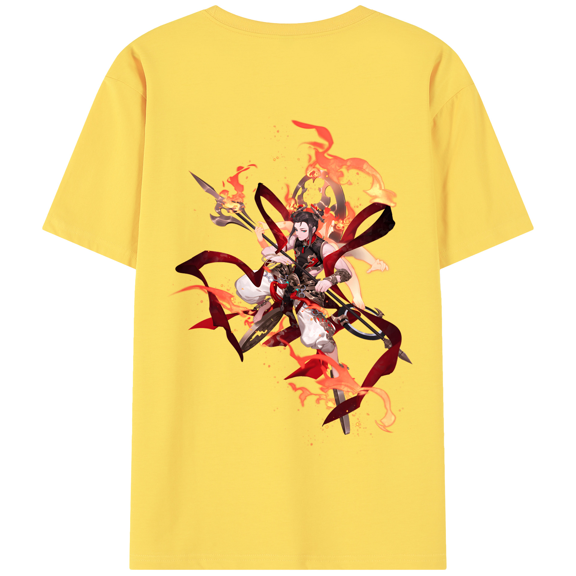 （画像用） Ne Zha 2 ナタ 魔童の大暴れ 綿100％半袖Tシャツ（背面プリント）