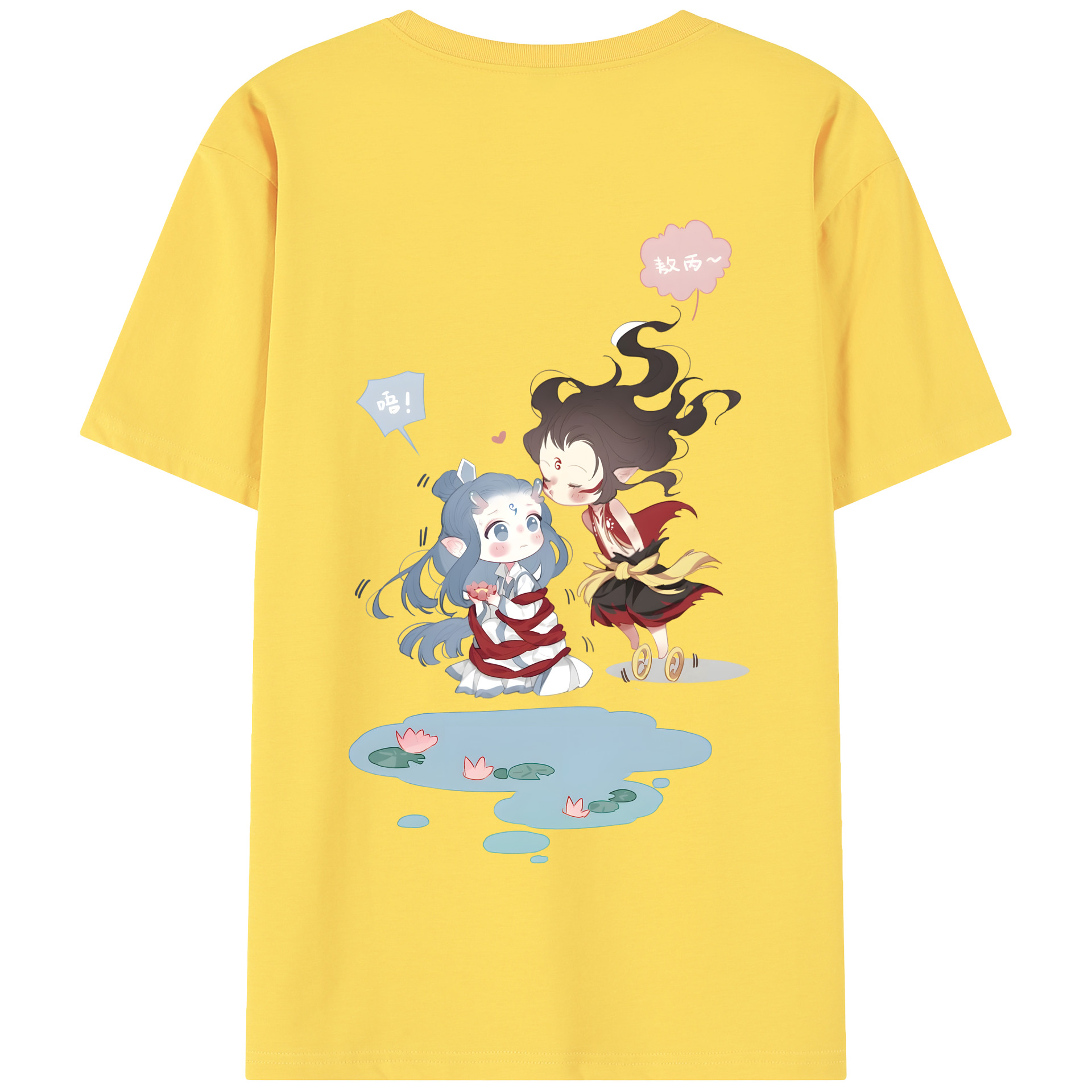 （画像用） Ne Zha 2 ナタ 魔童の大暴れ 綿100％半袖Tシャツ（背面プリント）