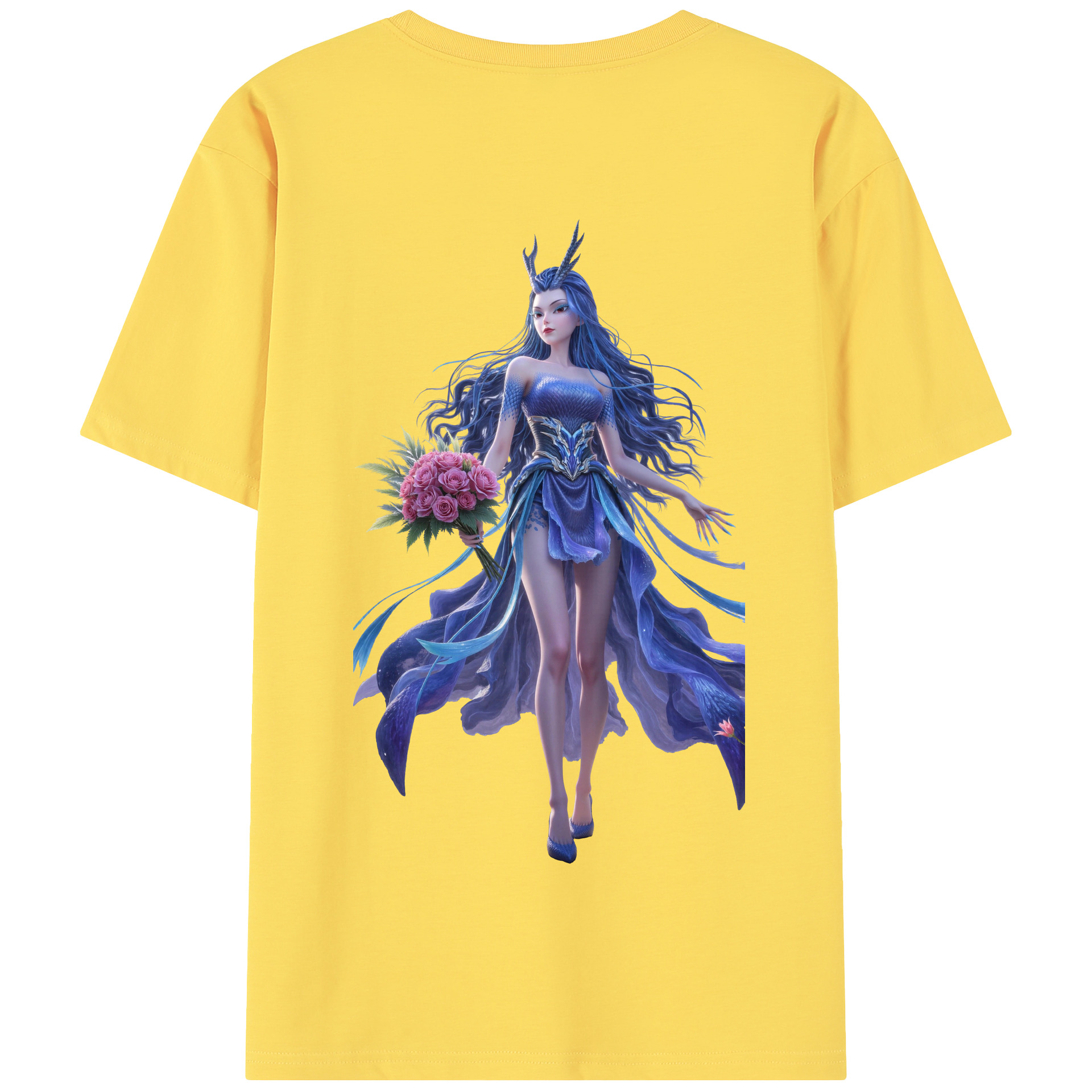 （画像用） Ne Zha 2 ナタ 魔童の大暴れ 綿100％半袖Tシャツ（背面プリント）