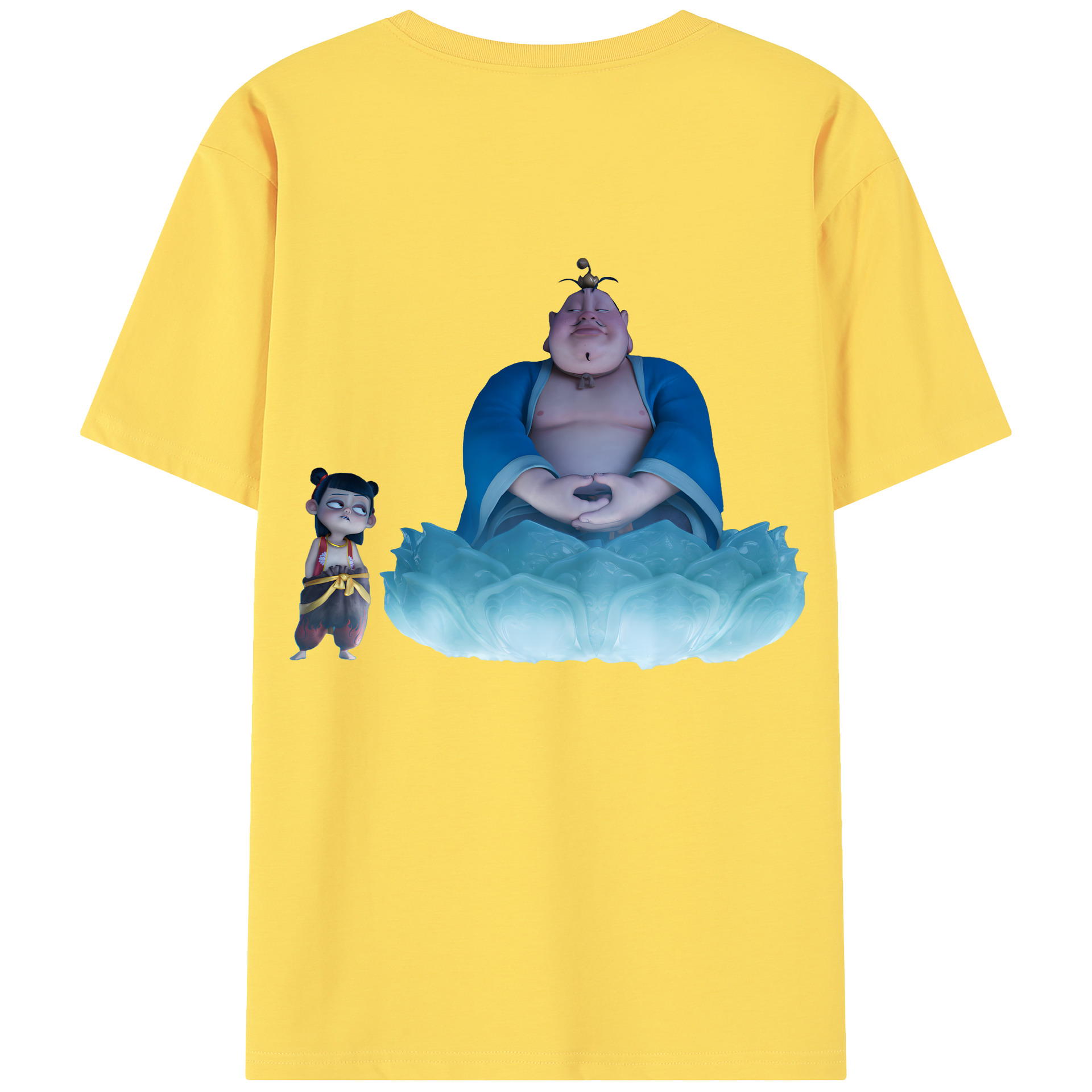 （画像用） Ne Zha 2 ナタ 魔童の大暴れ 綿100％半袖Tシャツ（背面プリント）