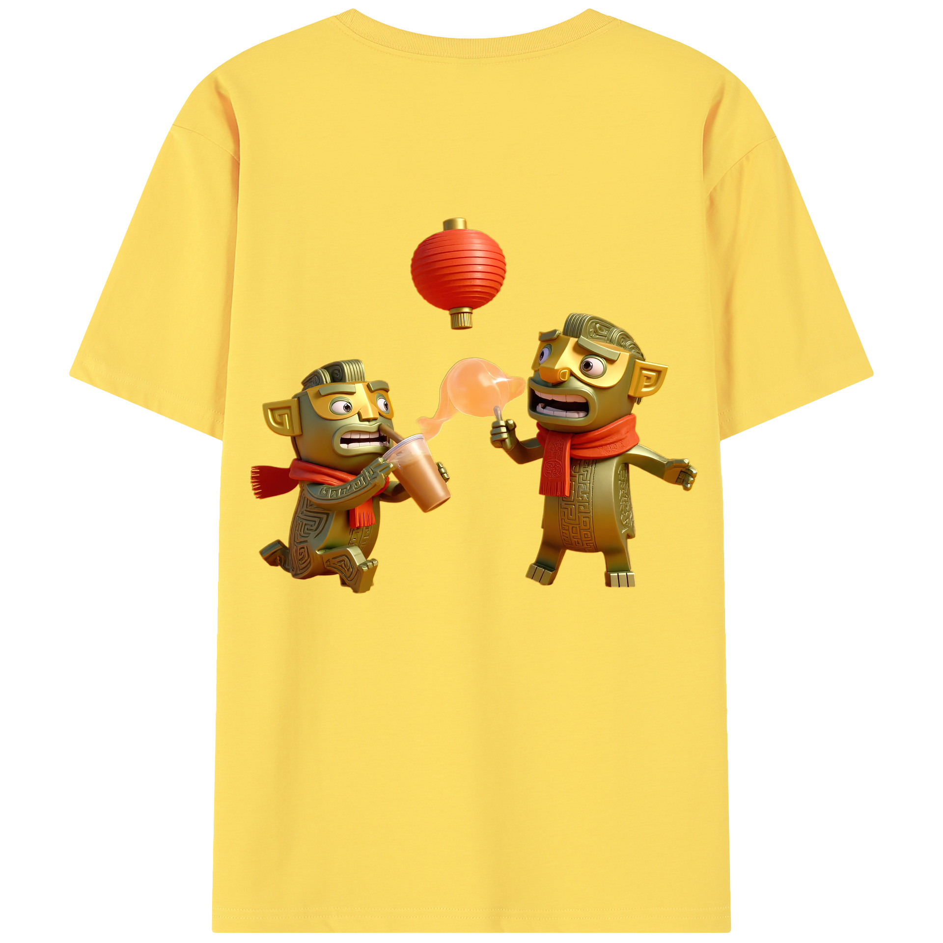 （画像用） Ne Zha 2 ナタ 魔童の大暴れ 綿100％半袖Tシャツ（背面プリント）