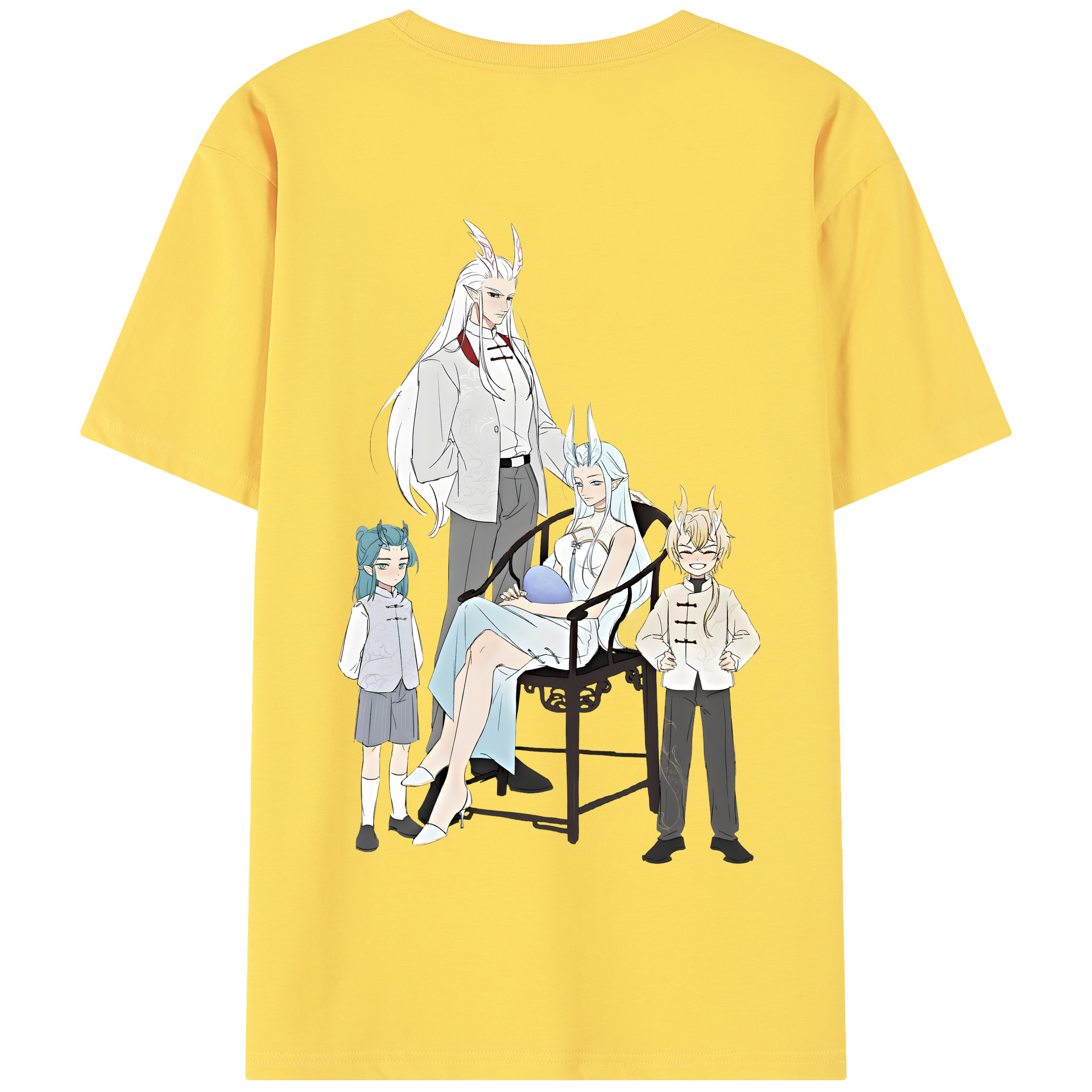 （画像用） Ne Zha 2 ナタ 魔童の大暴れ 綿100％半袖Tシャツ（背面プリント）