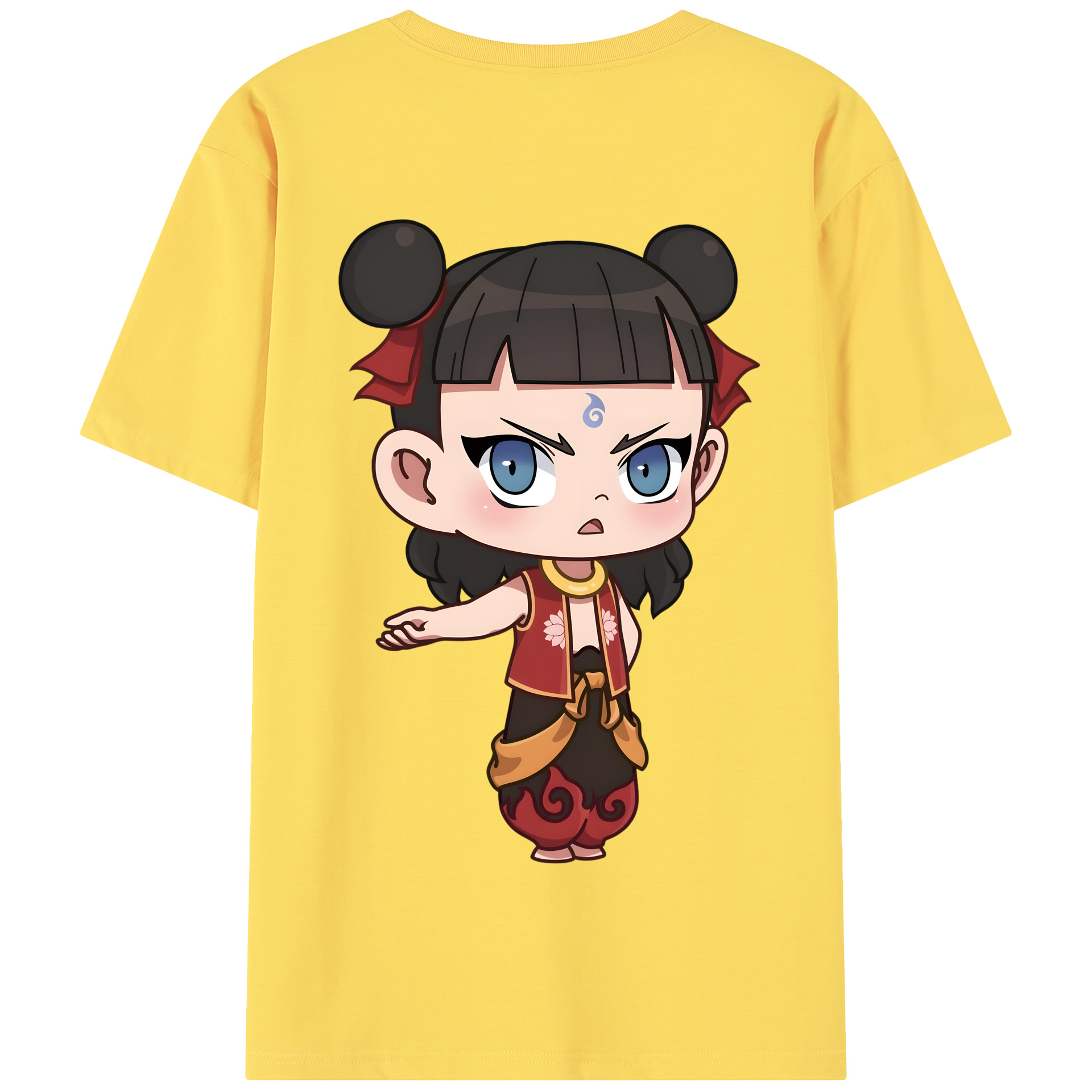 （画像用） Ne Zha 2 ナタ 魔童の大暴れ 綿100％半袖Tシャツ（背面プリント）