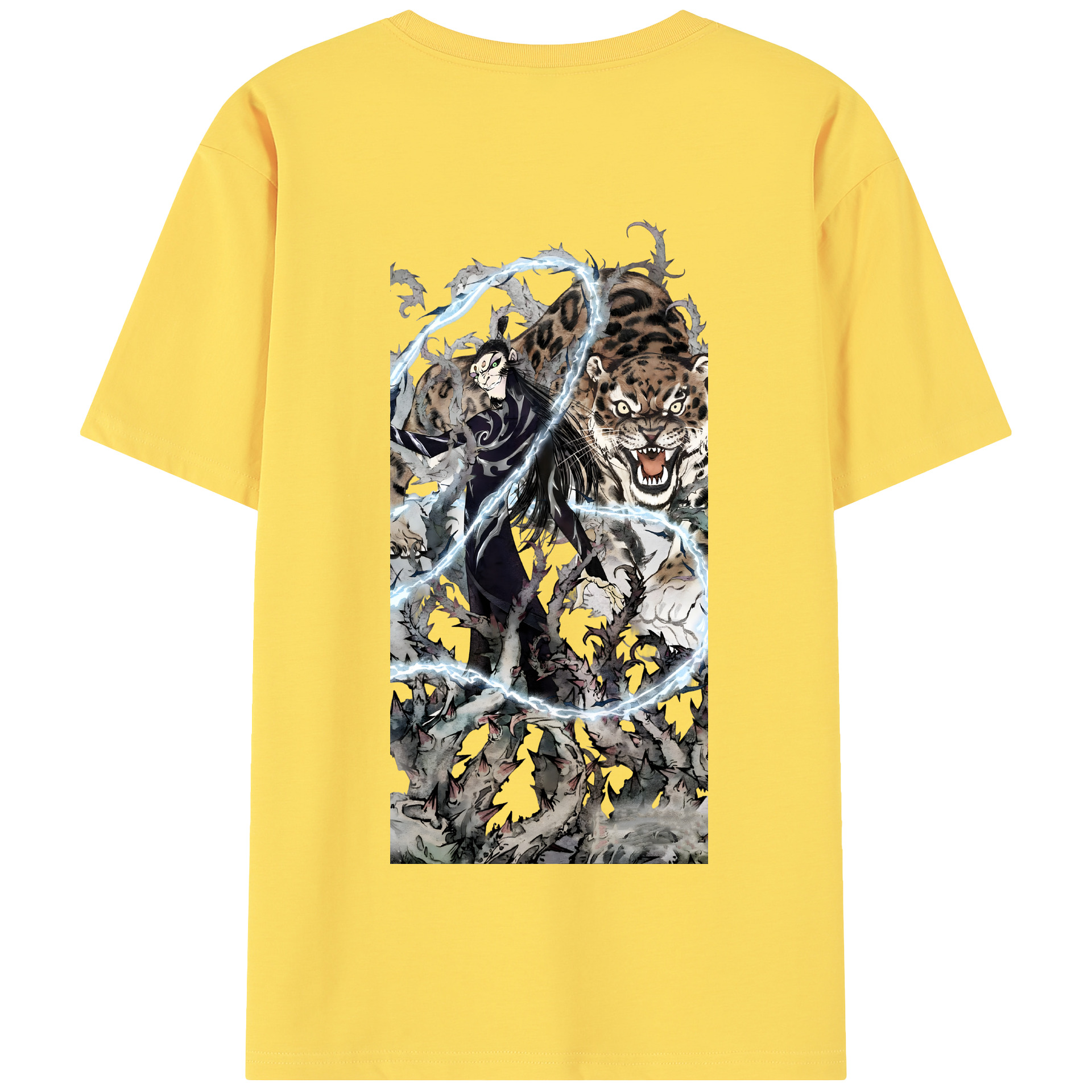 （画像用） Ne Zha 2 ナタ 魔童の大暴れ 綿100％半袖Tシャツ（背面プリント）