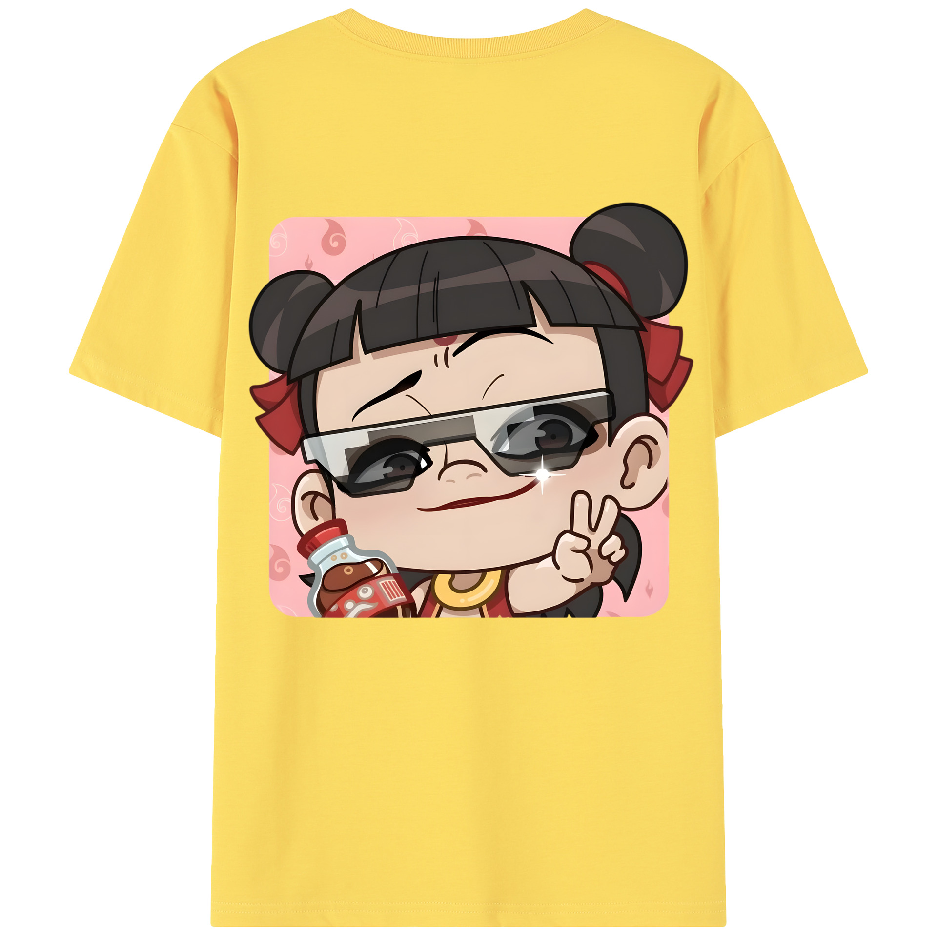 （画像用） Ne Zha 2 ナタ 魔童の大暴れ 綿100％半袖Tシャツ（背面プリント）