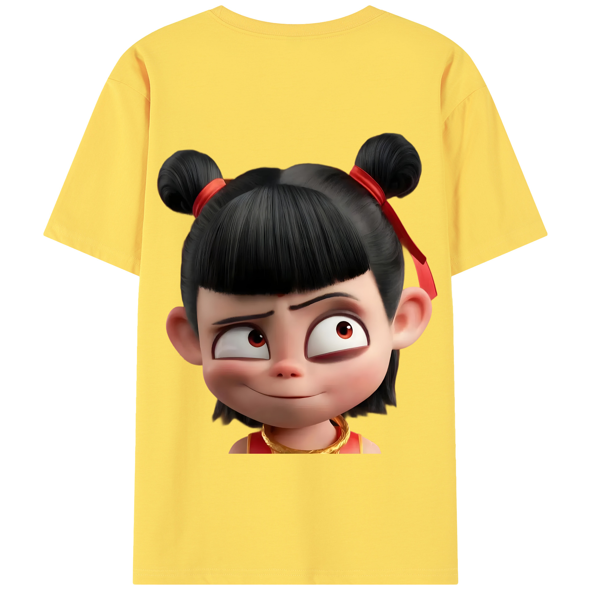 （画像用） Ne Zha 2 ナタ 魔童の大暴れ 綿100％半袖Tシャツ（背面プリント）