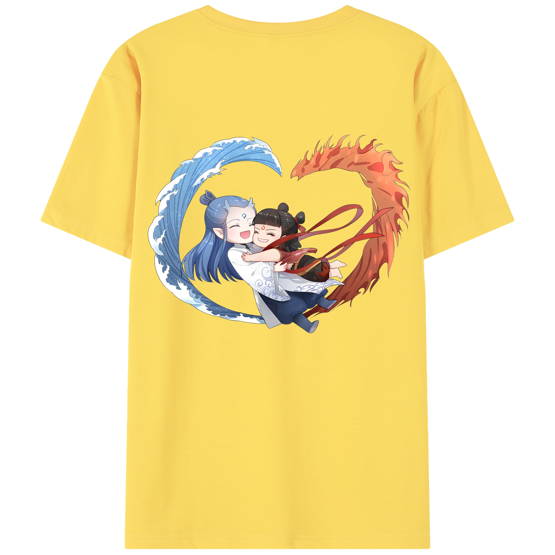 （画像用） Ne Zha 2 ナタ 魔童の大暴れ 綿100％半袖Tシャツ（背面プリント）