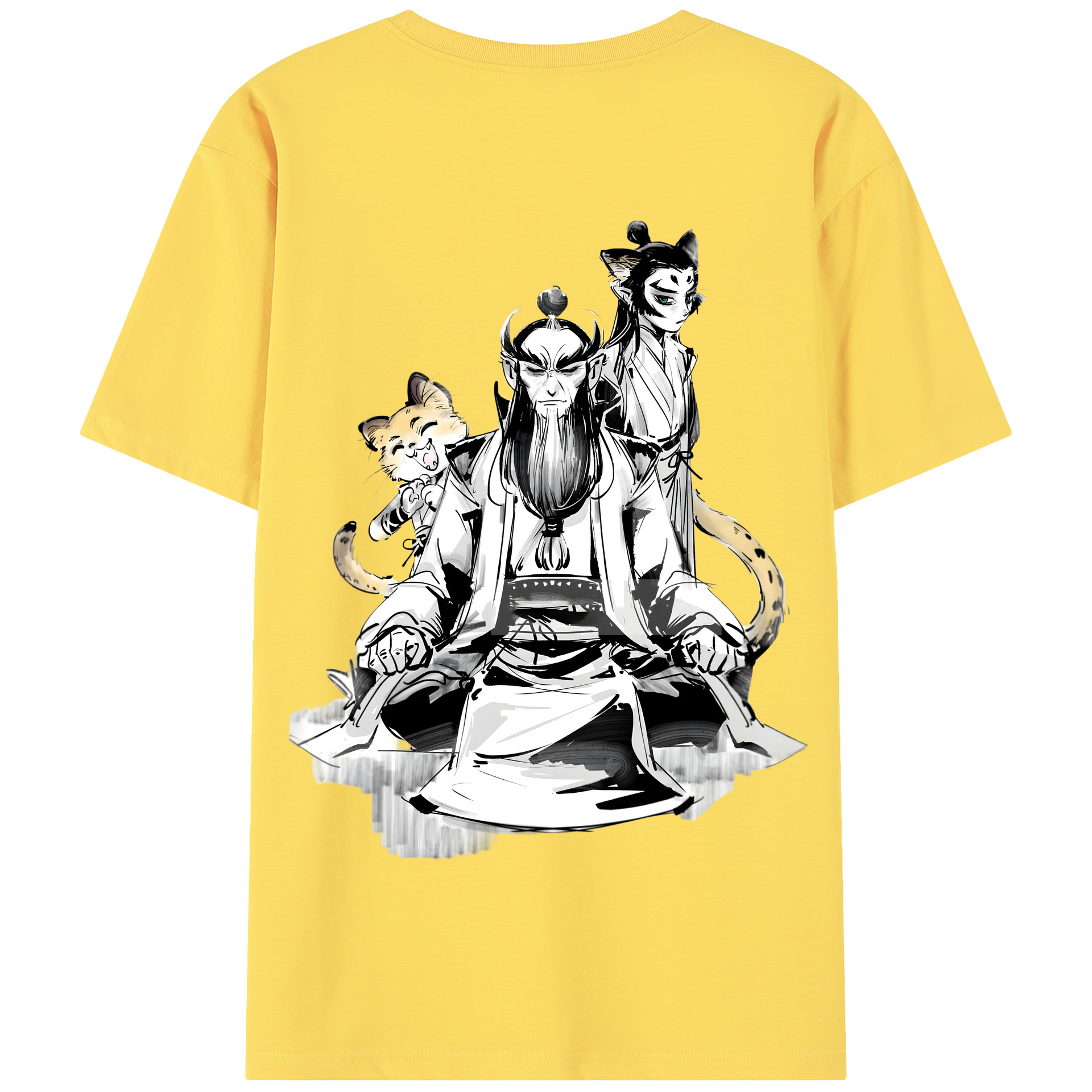 （画像用） Ne Zha 2 ナタ 魔童の大暴れ 綿100％半袖Tシャツ（背面プリント）