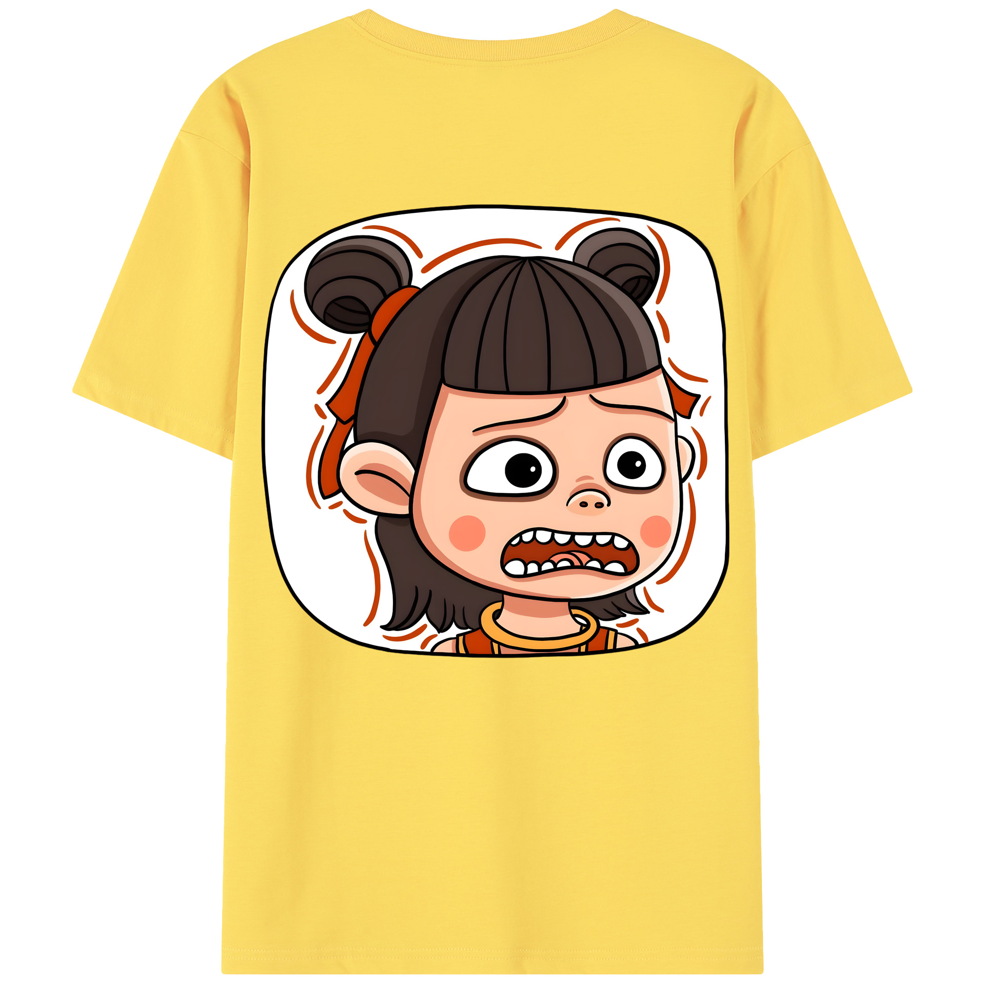 （画像用） Ne Zha 2 ナタ 魔童の大暴れ 綿100％半袖Tシャツ（背面プリント）