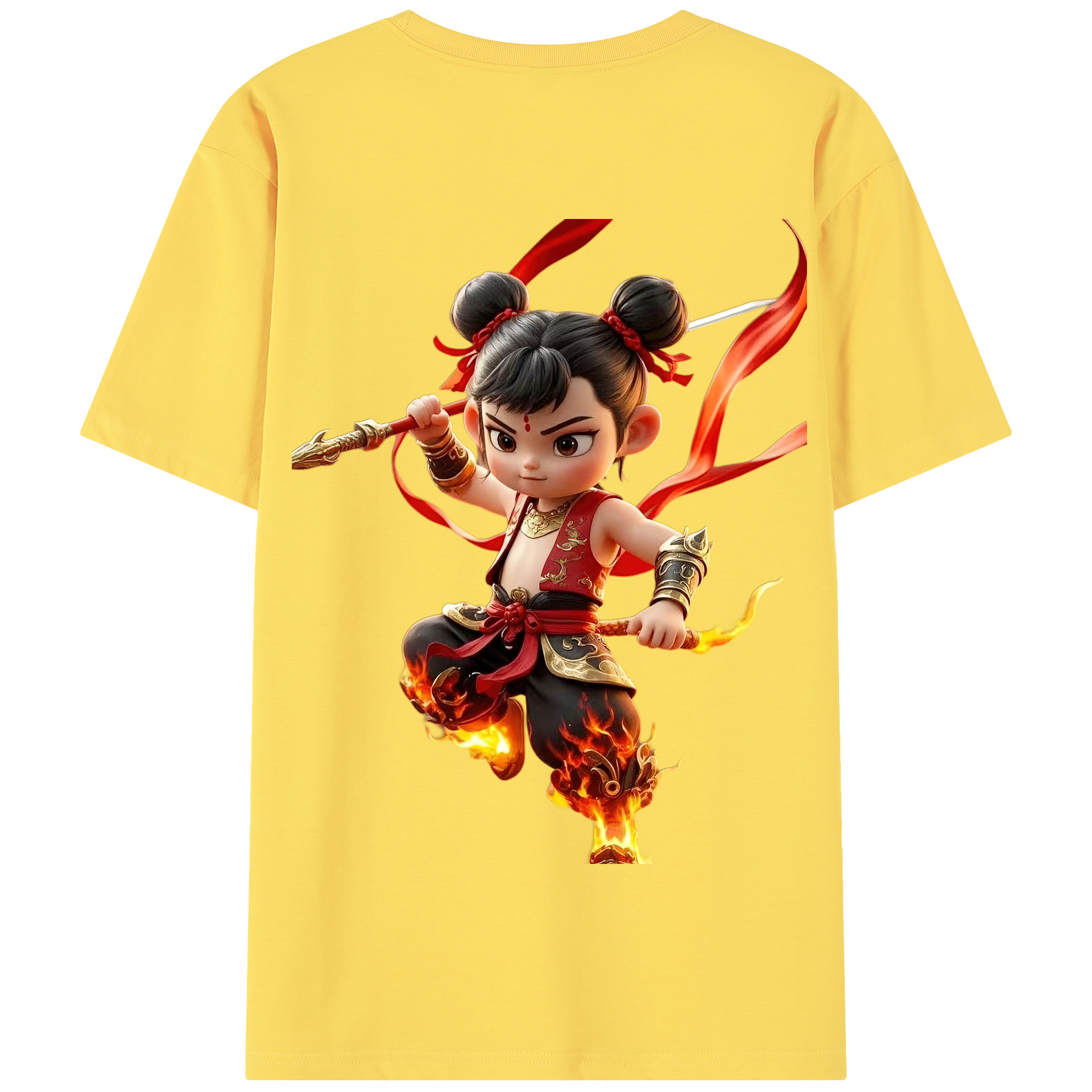 Ne Zha 2 ナタ 魔童の大暴れ 綿100％半袖Tシャツ（背面プリント）