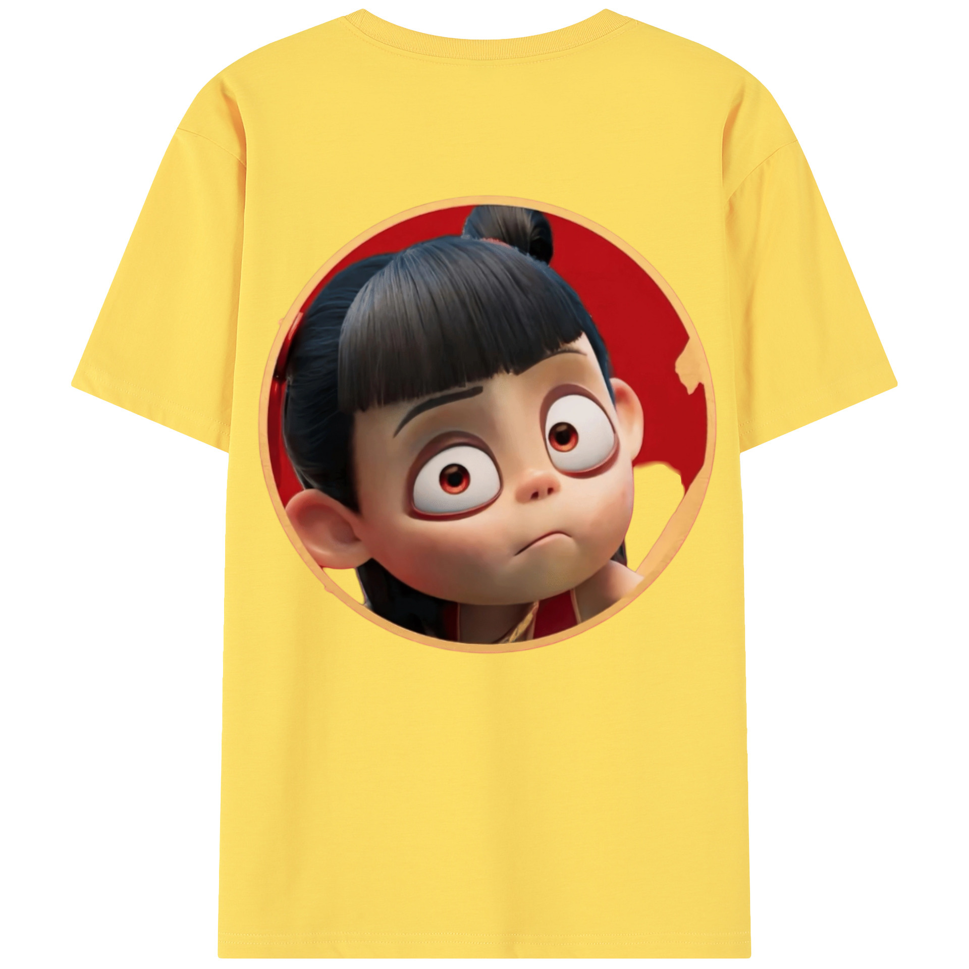 （画像用） Ne Zha 2 ナタ 魔童の大暴れ 綿100％半袖Tシャツ（背面プリント）