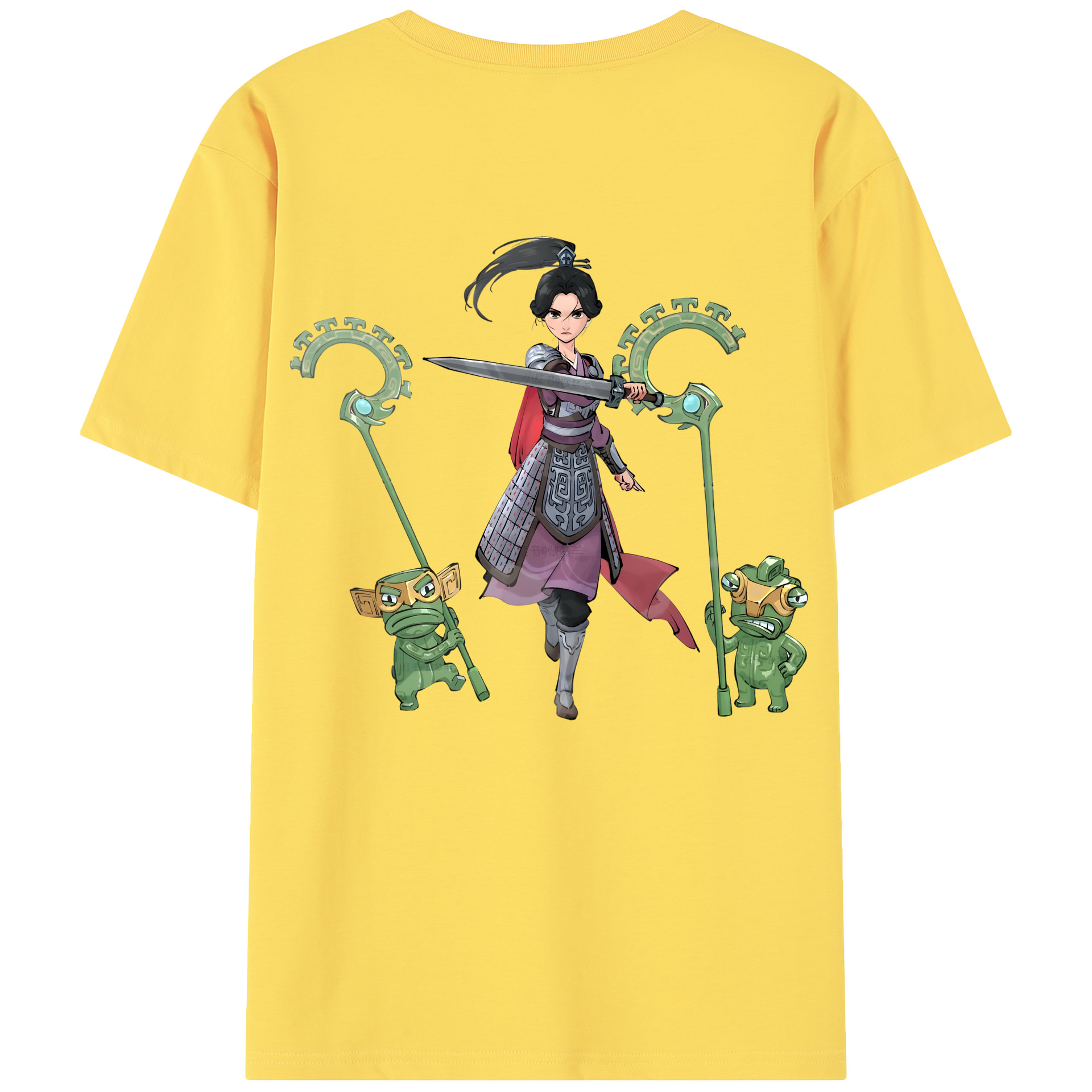 （画像用） Ne Zha 2 ナタ 魔童の大暴れ 綿100％半袖Tシャツ（背面プリント）