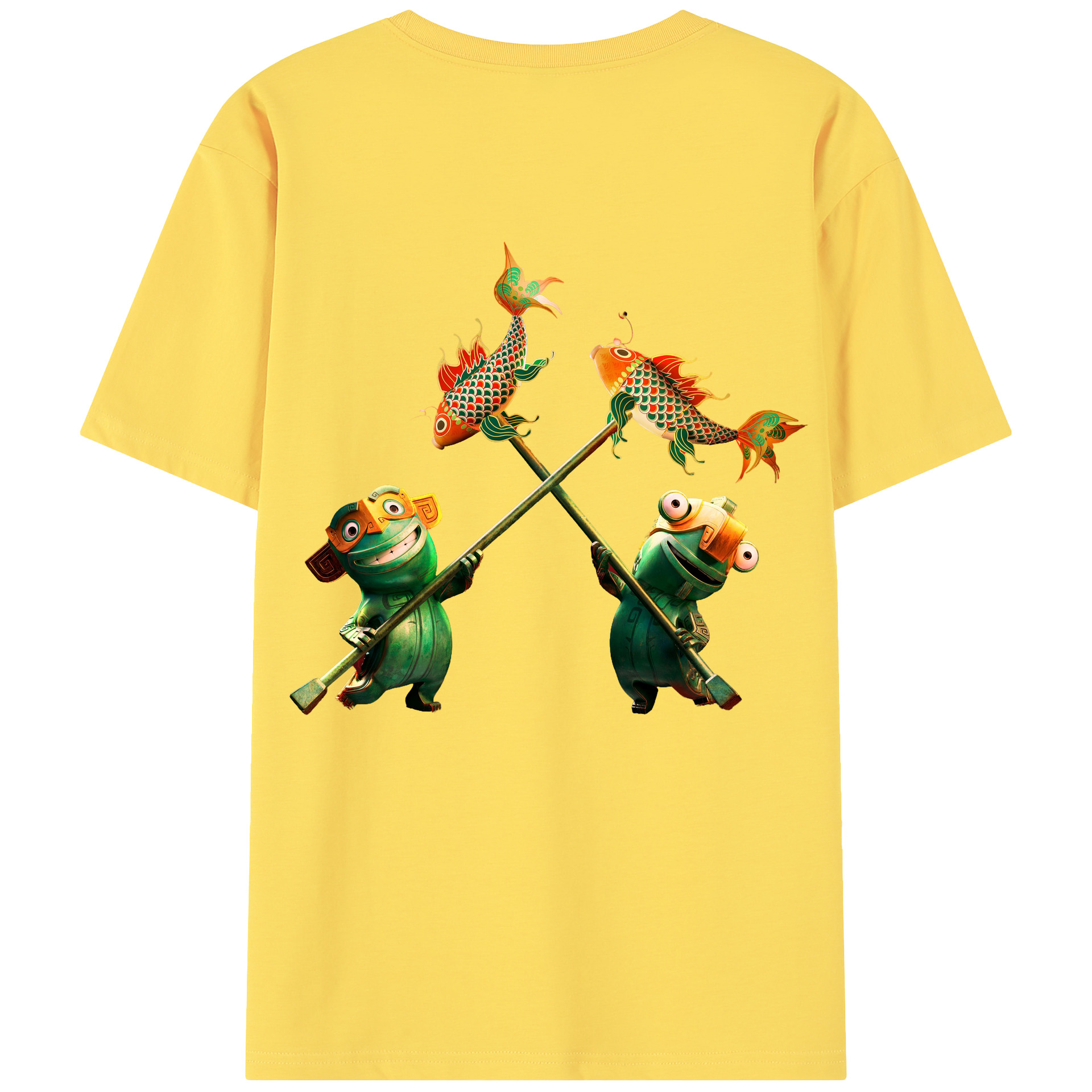 （画像用） Ne Zha 2 ナタ 魔童の大暴れ 綿100％半袖Tシャツ（背面プリント）