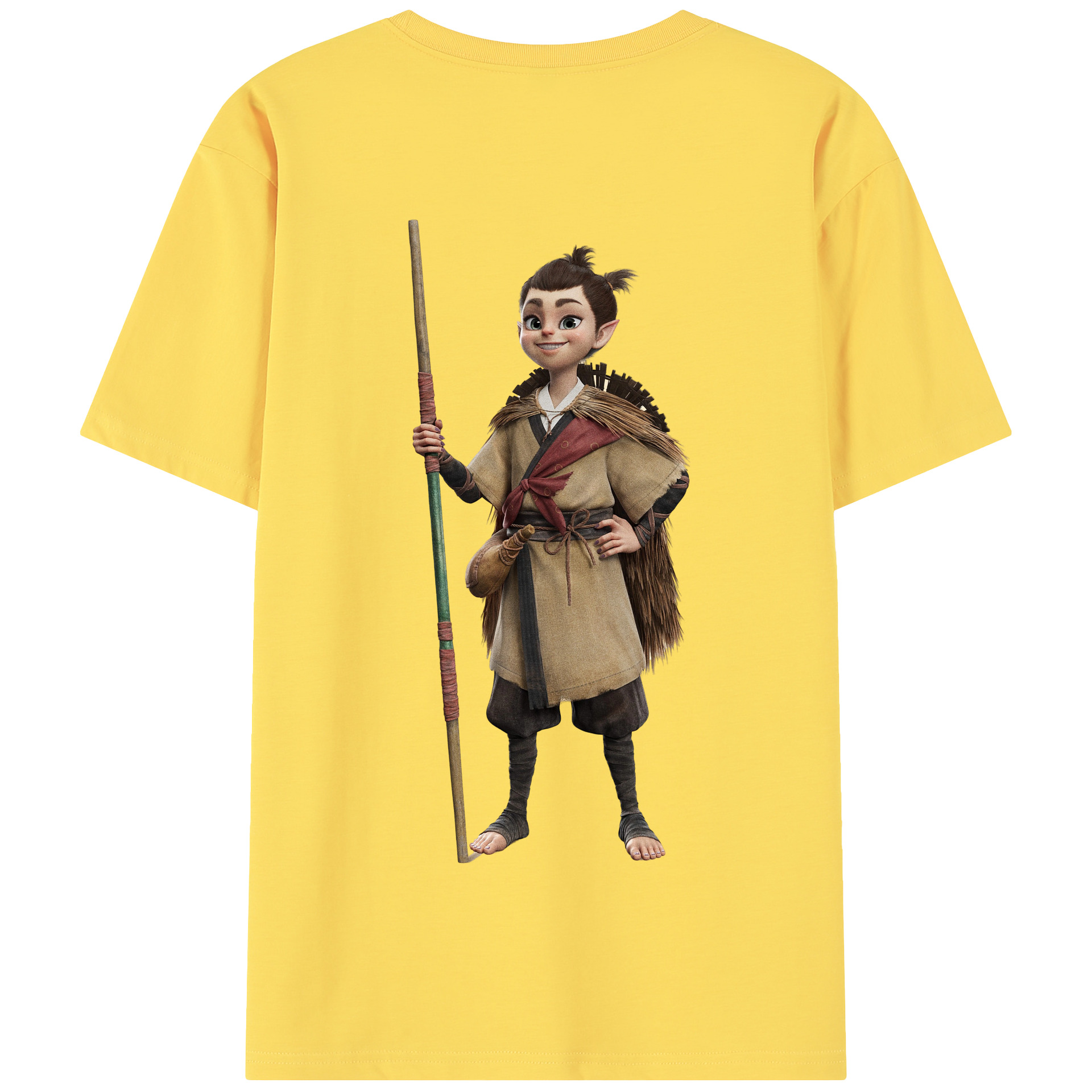 （画像用） Ne Zha 2 ナタ 魔童の大暴れ 綿100％半袖Tシャツ（背面プリント）