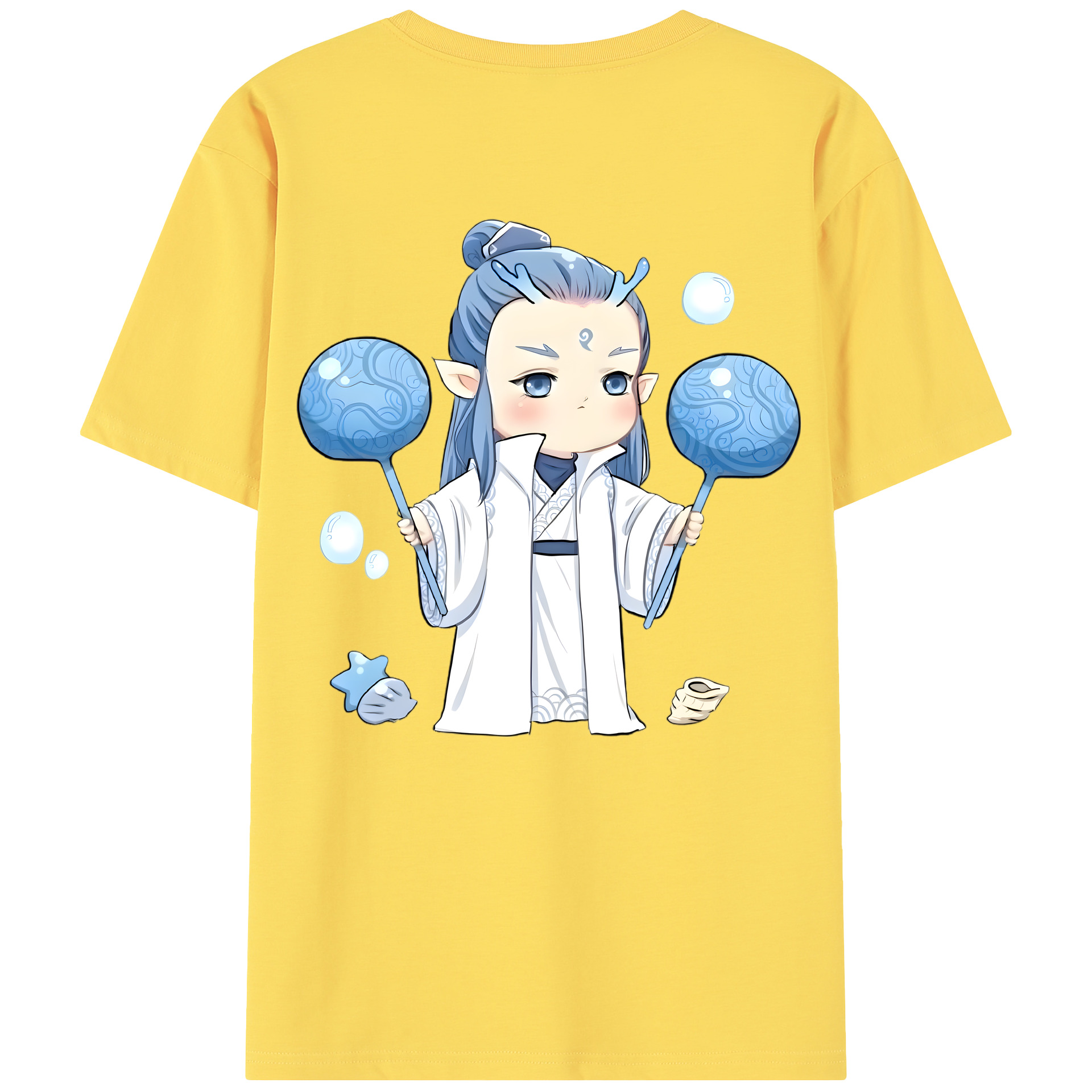 （画像用） Ne Zha 2 ナタ 魔童の大暴れ 綿100％半袖Tシャツ（背面プリント）