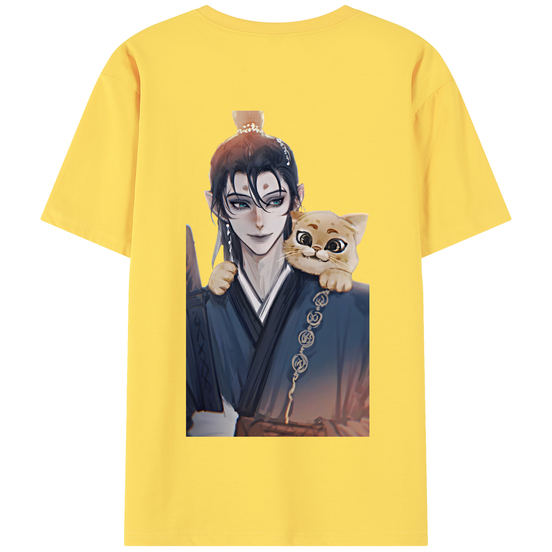 （画像用） Ne Zha 2 ナタ 魔童の大暴れ 綿100％半袖Tシャツ（背面プリント）
