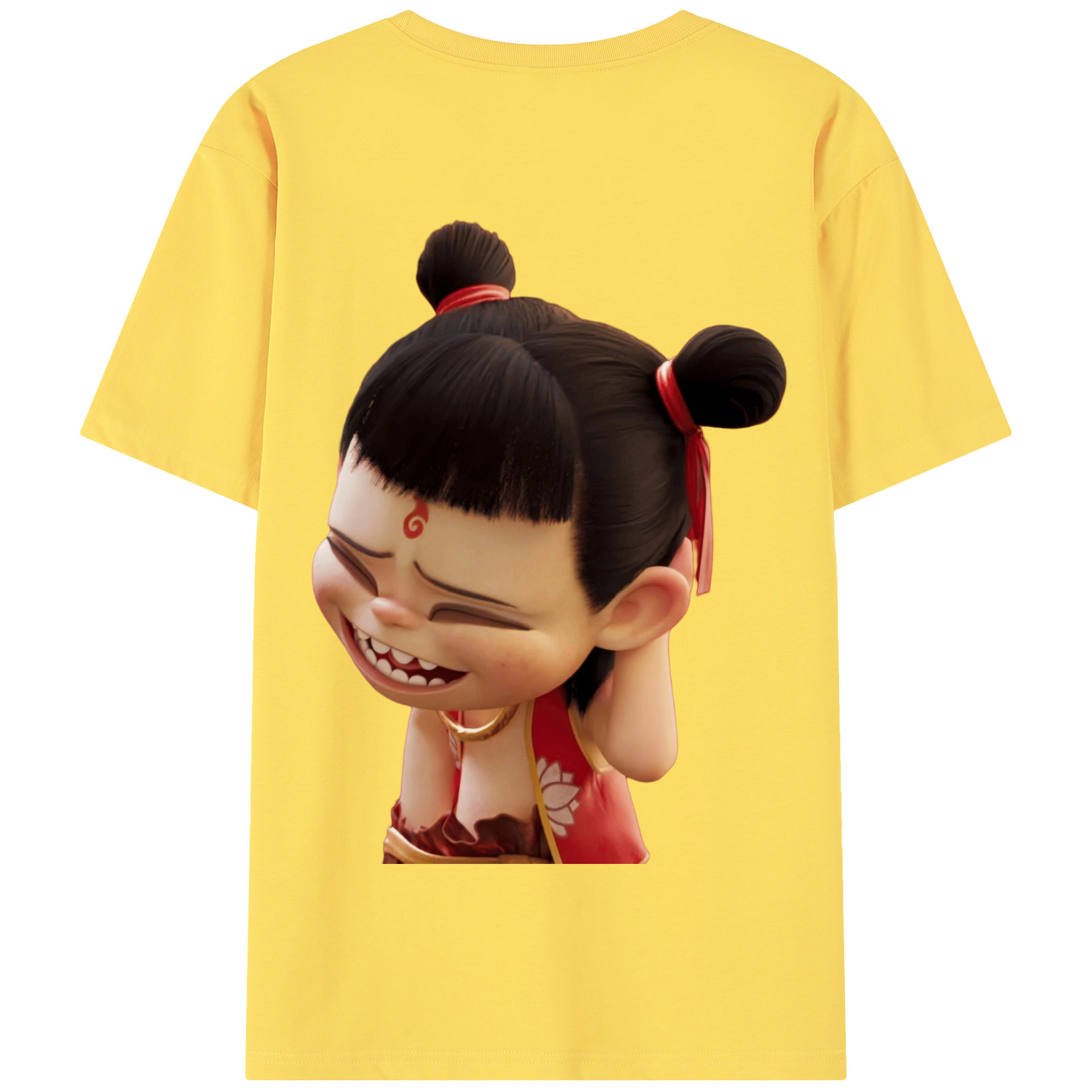 （画像用） Ne Zha 2 ナタ 魔童の大暴れ 綿100％半袖Tシャツ（背面プリント）