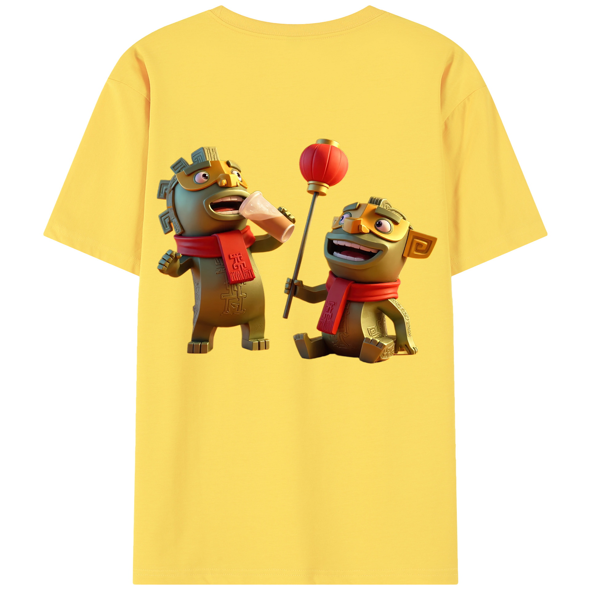 （画像用） Ne Zha 2 ナタ 魔童の大暴れ 綿100％半袖Tシャツ（背面プリント）