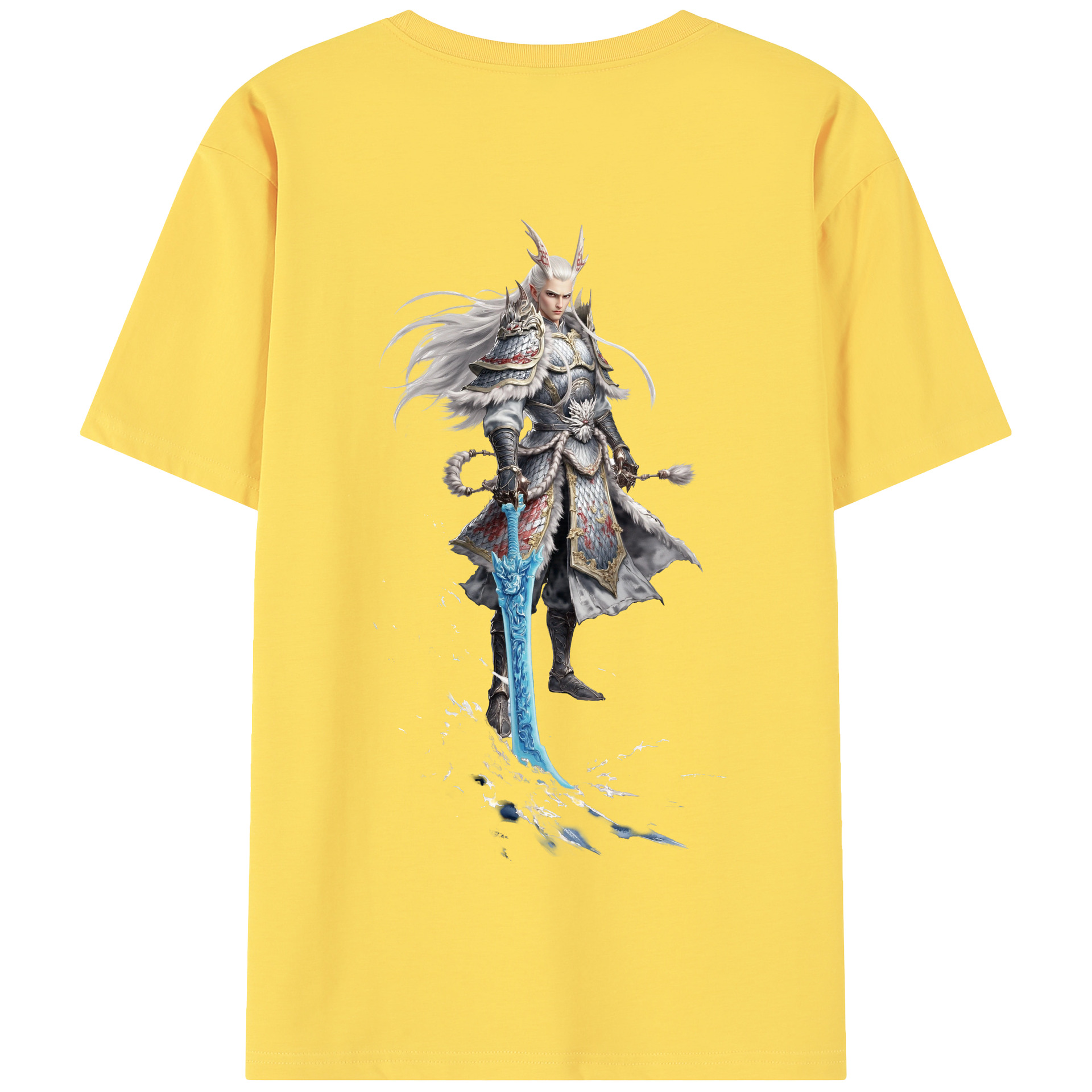 （画像用） Ne Zha 2 ナタ 魔童の大暴れ 綿100％半袖Tシャツ（背面プリント）