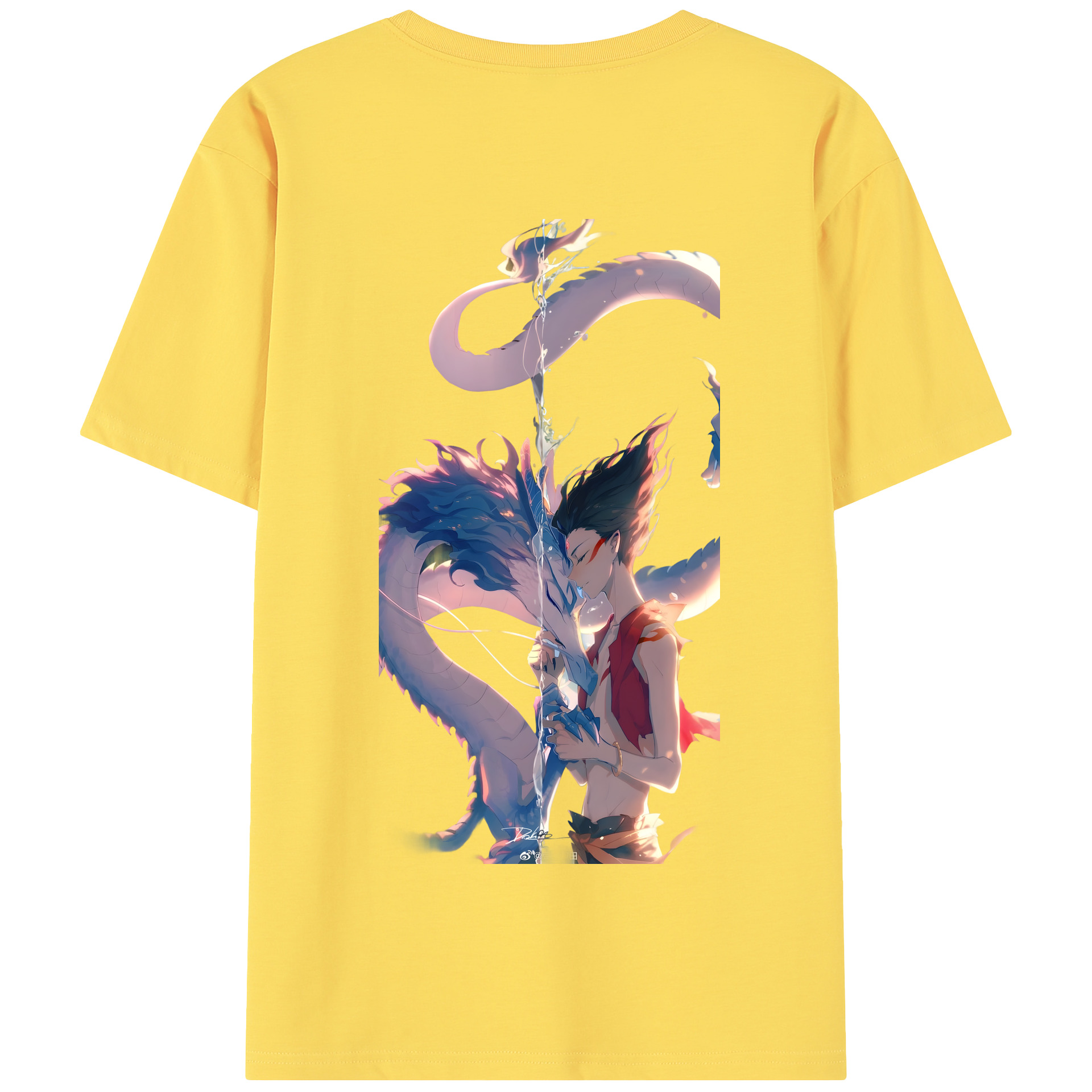 （画像用） Ne Zha 2 ナタ 魔童の大暴れ 綿100％半袖Tシャツ（背面プリント）