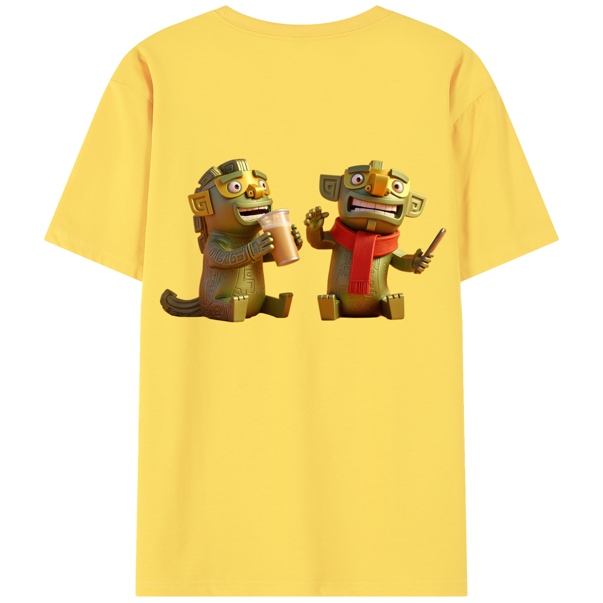 （画像用） Ne Zha 2 ナタ 魔童の大暴れ 綿100％半袖Tシャツ（背面プリント）