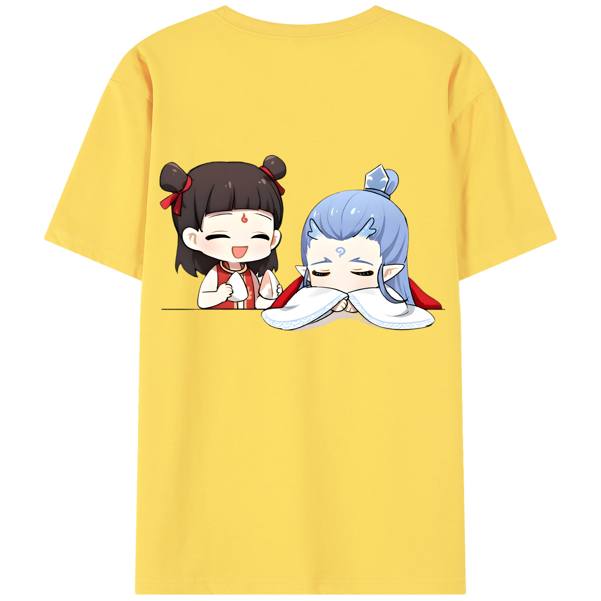 （画像用） Ne Zha 2 ナタ 魔童の大暴れ 綿100％半袖Tシャツ（背面プリント）