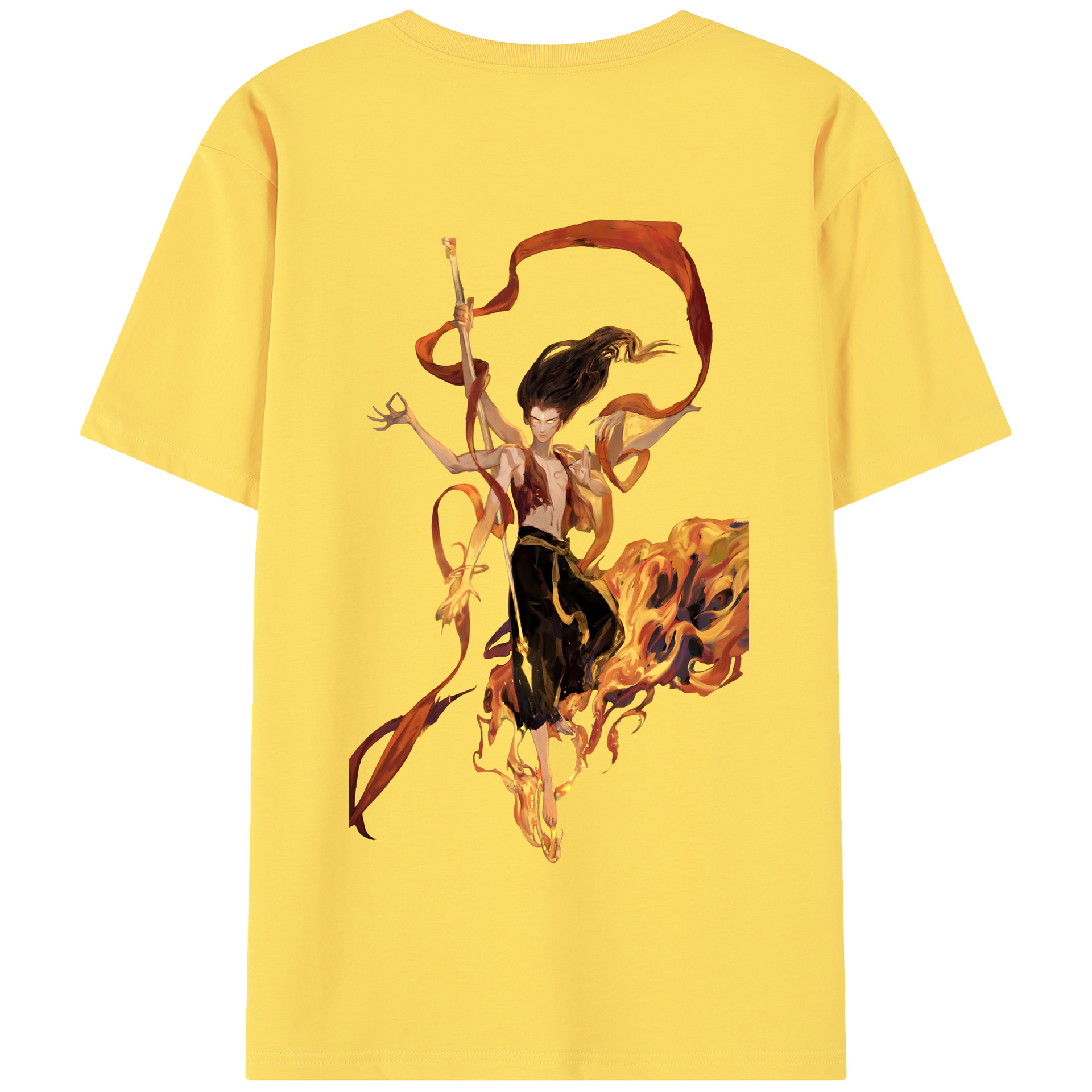 （画像用） Ne Zha 2 ナタ 魔童の大暴れ 綿100％半袖Tシャツ（背面プリント）