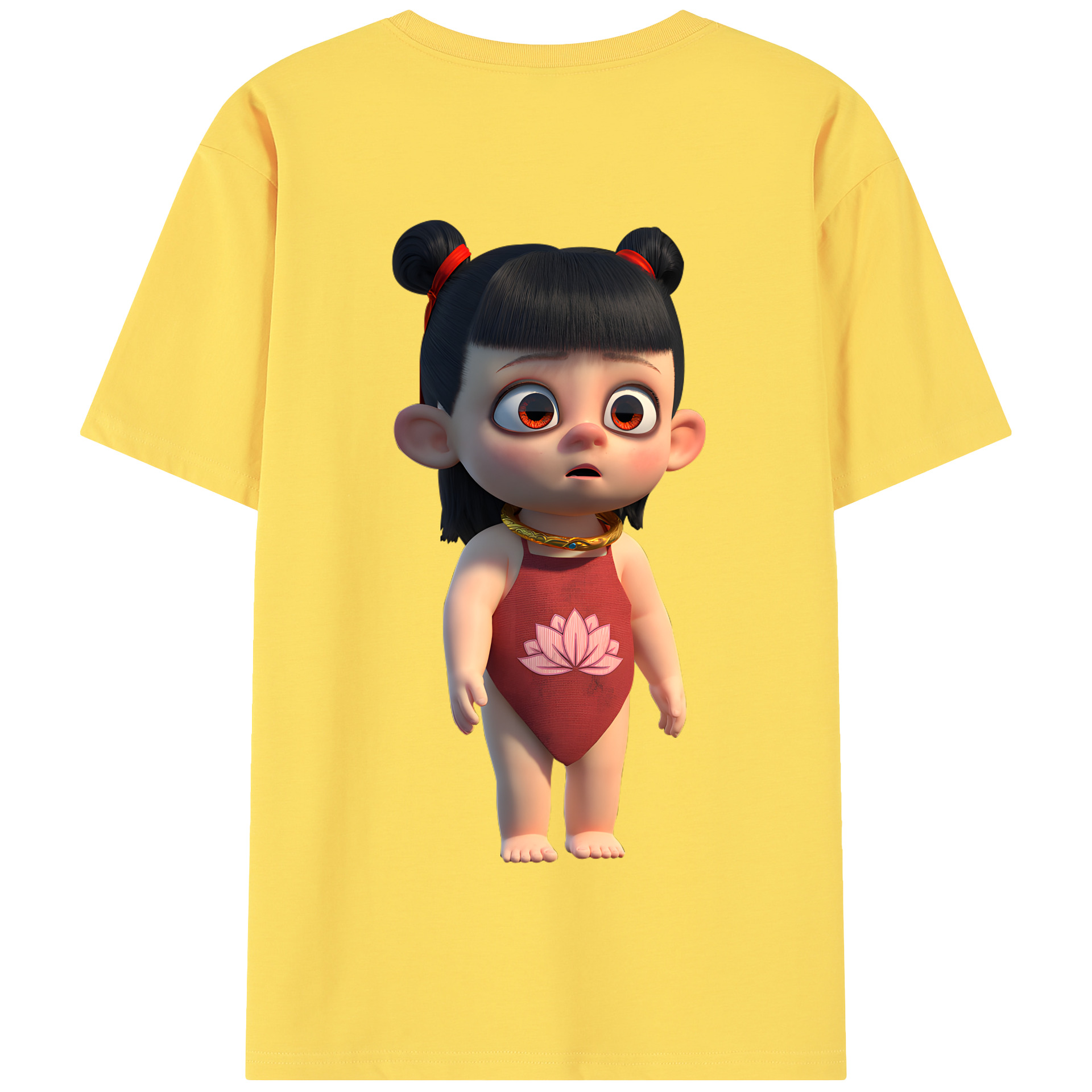 （画像用） Ne Zha 2 ナタ 魔童の大暴れ 綿100％半袖Tシャツ（背面プリント）