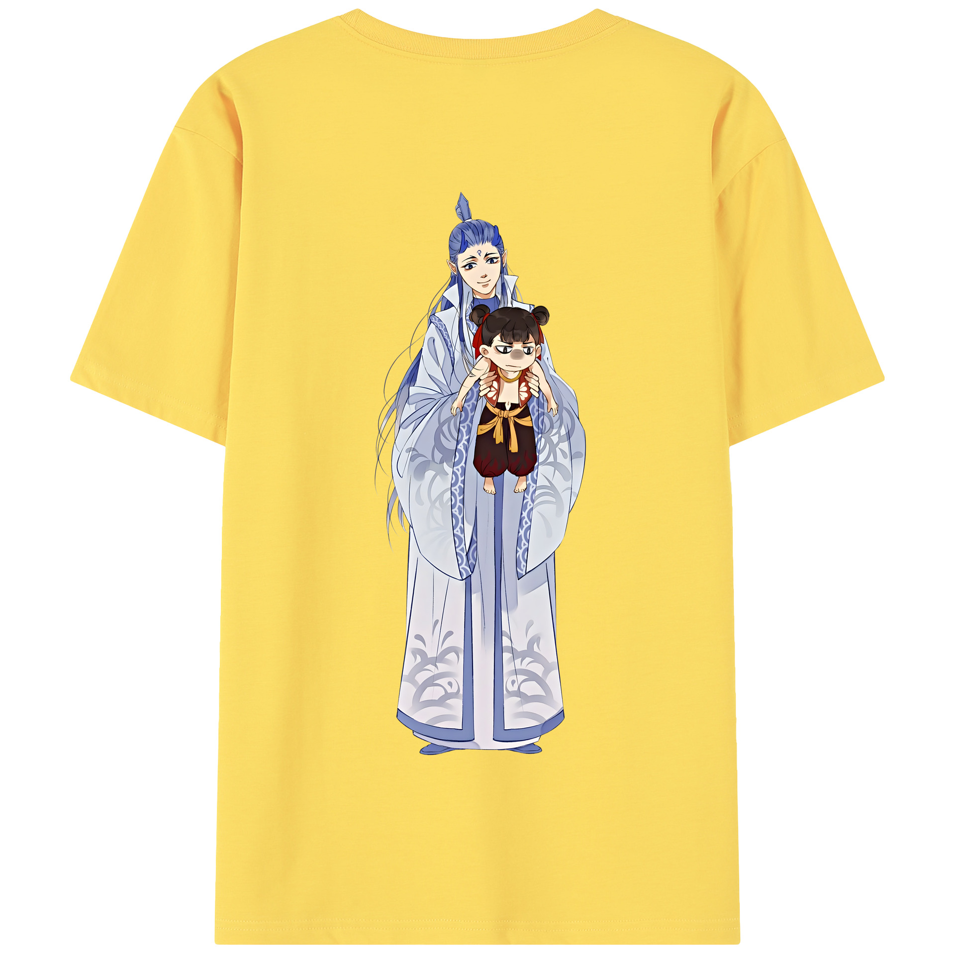 （画像用） Ne Zha 2 ナタ 魔童の大暴れ 綿100％半袖Tシャツ（背面プリント）