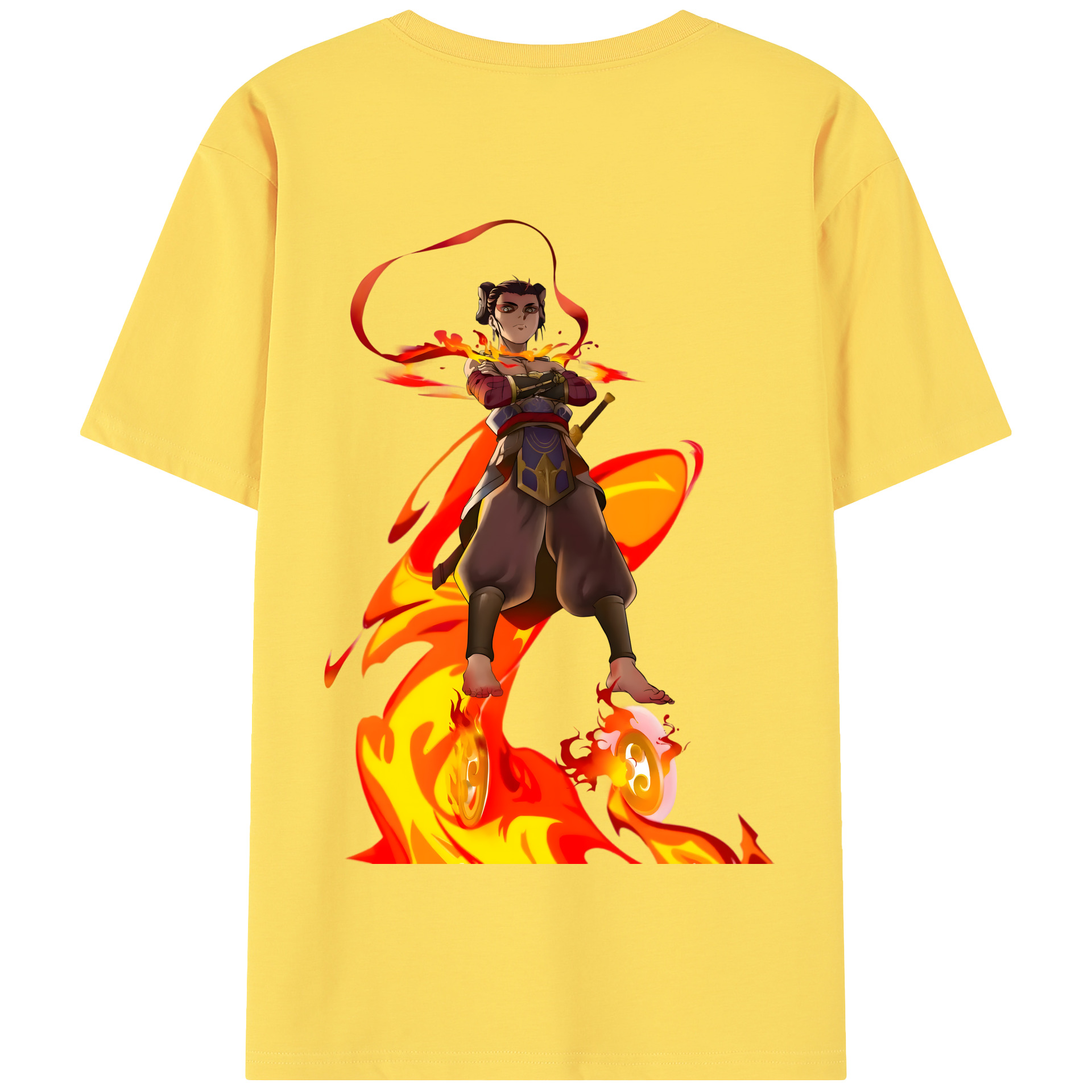 （画像用） Ne Zha 2 ナタ 魔童の大暴れ 綿100％半袖Tシャツ（背面プリント）
