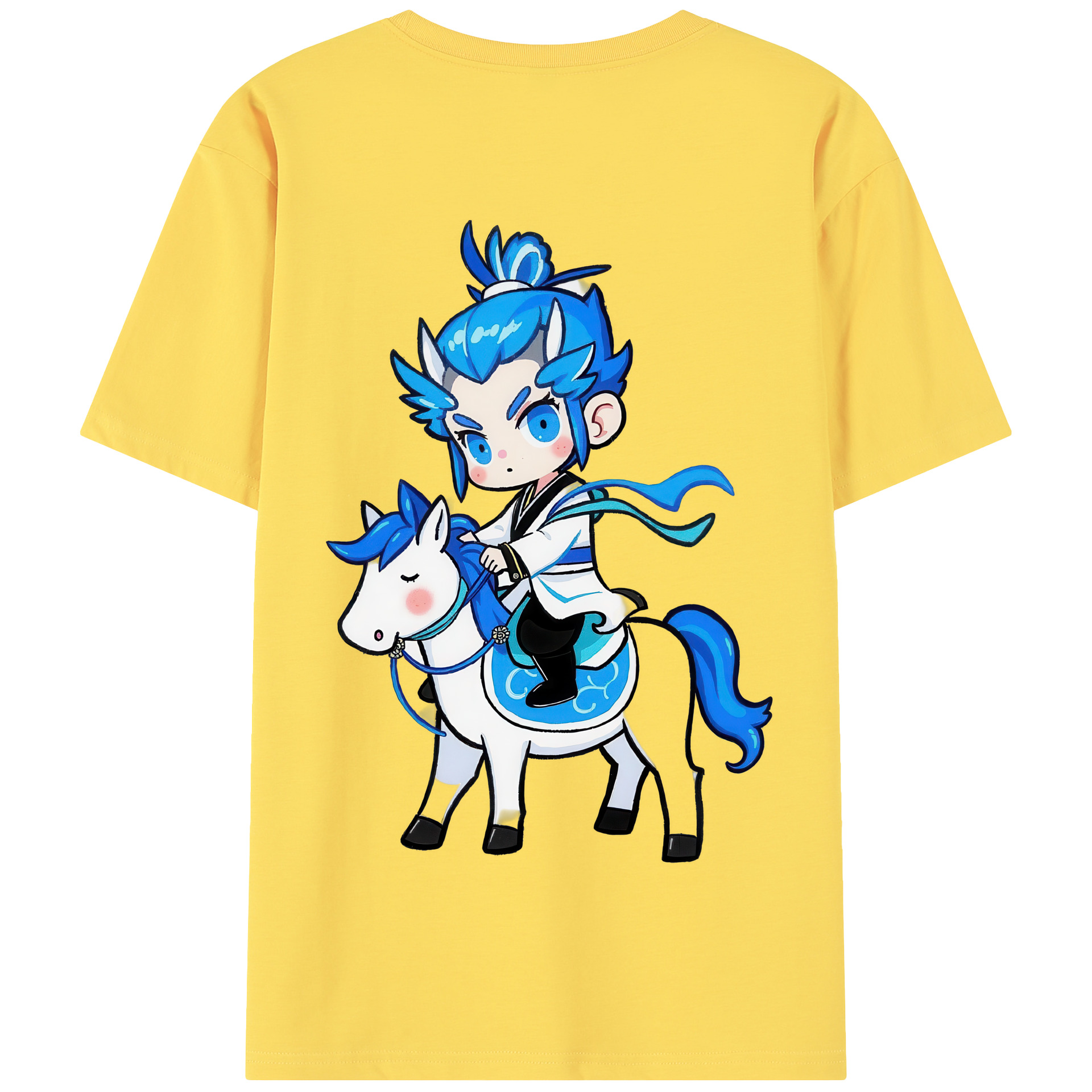 （画像用） Ne Zha 2 ナタ 魔童の大暴れ 綿100％半袖Tシャツ（背面プリント）